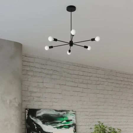 Żyrandol LANGO 5 czarny SL.1022 - Sollux