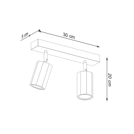 Plafon ZEKE 2 dąb SL.1029 - Sollux