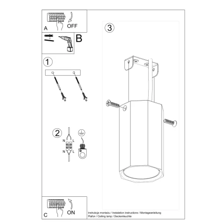 Plafon ZEKE 10 dąb SL.1033 - Sollux