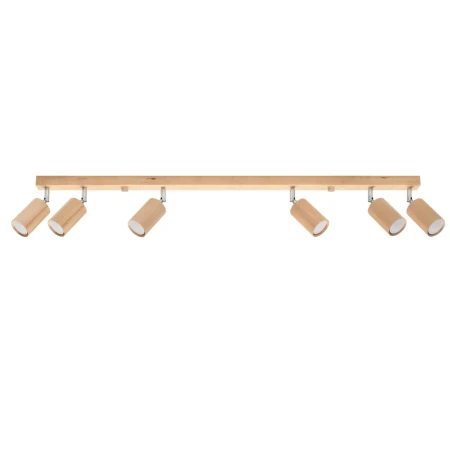 Plafon BERG 6 naturalne drewno SL.1043 - Sollux