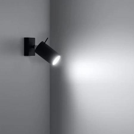 Kinkiet RING czarny z włącznikiem SL.1049 - Sollux