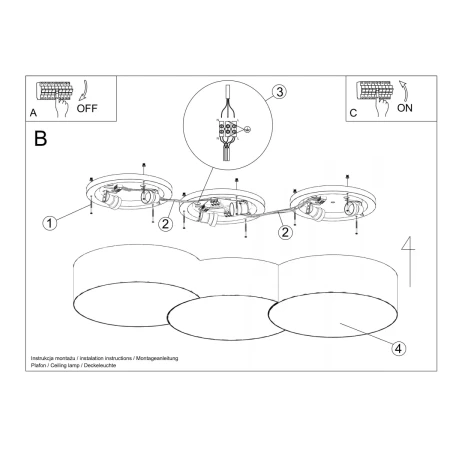 Plafon CIRCLE 3A biały SL.1051 - Sollux