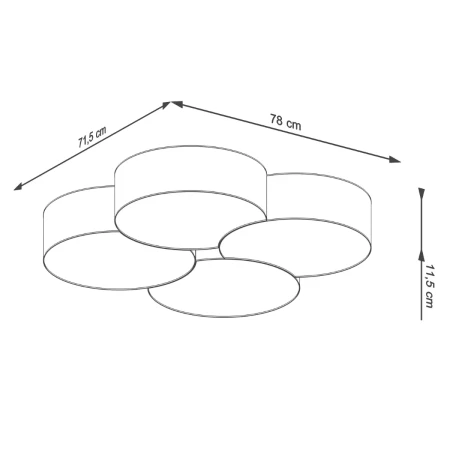 Plafon CIRCLE 4 biały SL.1053 - Sollux
