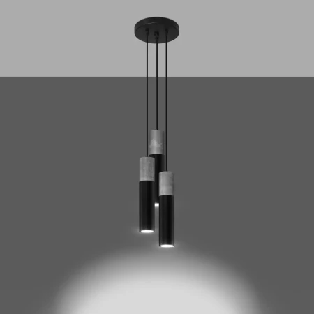 Lampa wisząca BORGIO 3P czarny SL.1081 - Sollux