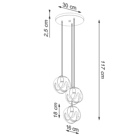 Lampa wisząca TULOS 3P biała SL.1084 - Sollux