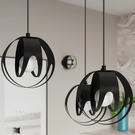 Lampa wisząca TULOS 1 czarna SL.1087 - Sollux