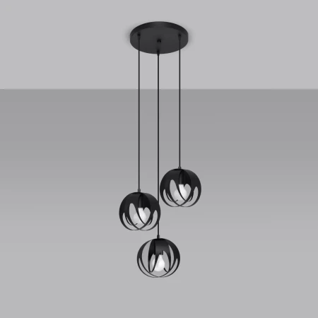Lampa wisząca TULOS 3P czarna SL.1088 - Sollux