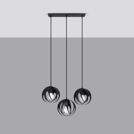 Lampa wisząca TULOS 3L czarna SL.1089 - Sollux