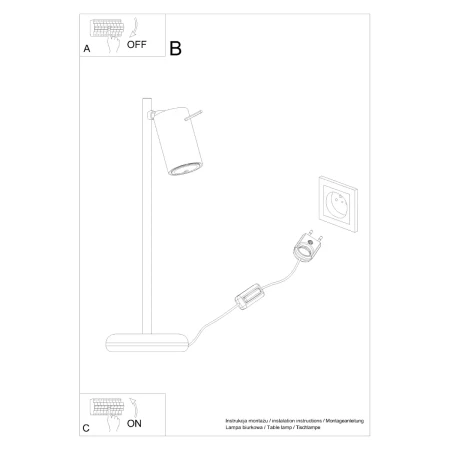 Lampa biurkowa RING czarna SL.1091 - Sollux