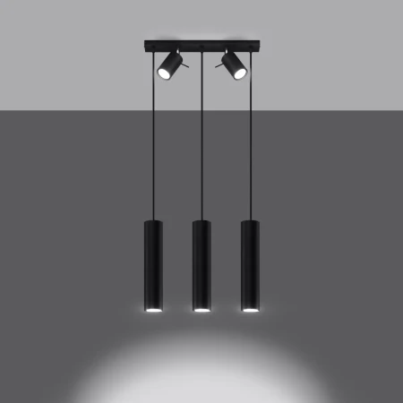 Lampa wisząca RING 3 czarny SL.1099 - Sollux