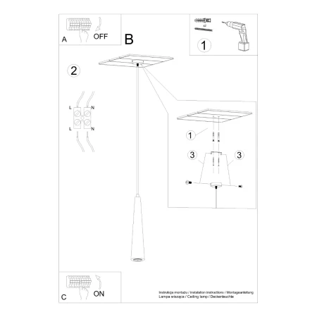 Lampa wisząca SULA 1 naturalne drewno SL.1100 - Sollux