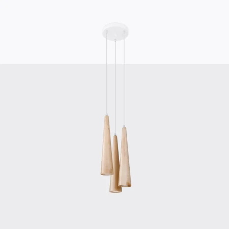 Lampa wisząca SULA 3P naturalne drewno SL.1101 - Sollux