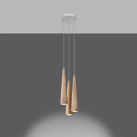 Lampa wisząca SULA 3P naturalne drewno SL.1101 - Sollux