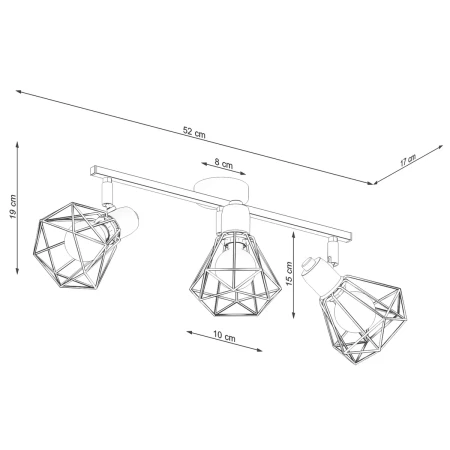 Plafon ARTEMIS 3 biały SL.1104 - Sollux