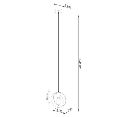 Lampa wisząca TITRAN 1 biała SL.1137 - Sollux