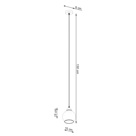 Lampa wisząca ALINO 1 czarna SL.1141 - Sollux