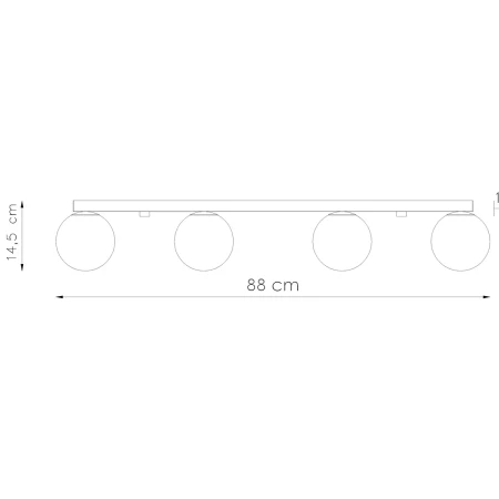 Plafon YOLI 4 czarny SL.1154 - Sollux