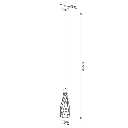 Lampa wisząca SUBA 1 czarna SL.1165 - Sollux