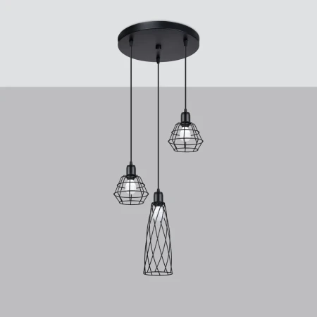 Lampa wisząca SUBA 3P czarna SL.1166 - Sollux