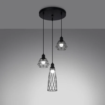 Lampa wisząca SUBA 3P czarna SL.1166 - Sollux