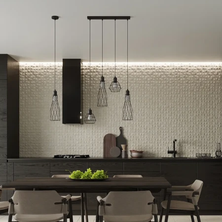 Lampa wisząca SUBA 4L czarna SL.1167 - Sollux