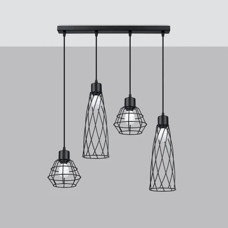 Lampa wisząca SUBA 4L czarna SL.1167 - Sollux