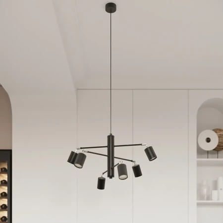 Plafon LEMMI 6L czarny SL.1169 - Sollux