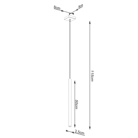 Lampa wisząca PASTELO 1 złota SL.1170 - Sollux