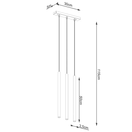 Lampa wisząca PASTELO 3L złota SL.1171 - Sollux