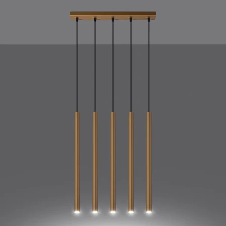 Lampa wisząca PASTELO 5L złota SL.1173 - Sollux