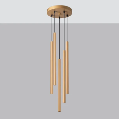 Lampa wisząca PASTELO 5P złota SL.1174 - Sollux