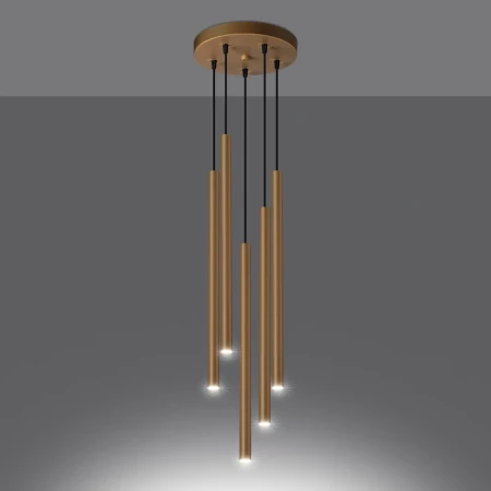 Lampa wisząca PASTELO 5P złota SL.1174 - Sollux