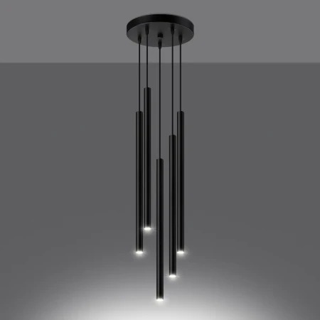 Lampa wisząca PASTELO 5P czarna SL.1176 - Sollux