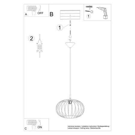 Lampa wisząca TSUNO SL.1185 - Sollux
