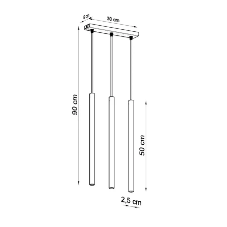 Lampa Wisząca PASTELO 3L złoty połysk SL.1196 - Sollux