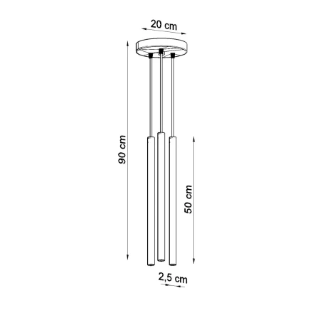 Lampa Wisząca PASTELO 3P złoty połysk SL.1197 - Sollux