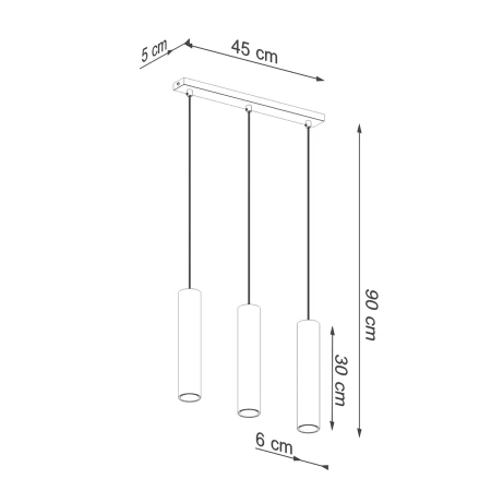 Lampa Wisząca LAGOS 3 złoty połysk SL.1201 - Sollux