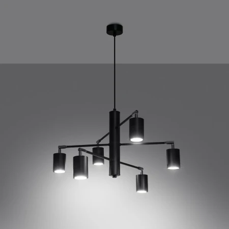 Żyrandol LEMMI 6 czarny SL.1207 - Sollux