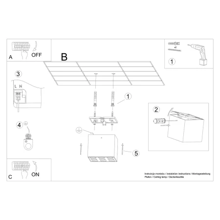 Plafon OZZY czarny LED SL.1211 - Sollux