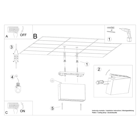 Plafon SOLE czarny LED SL.1212 - Sollux