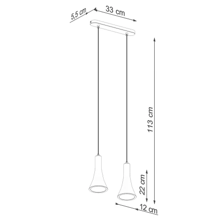 Lampa wisząca REA 2 beton SL.1224 - Sollux