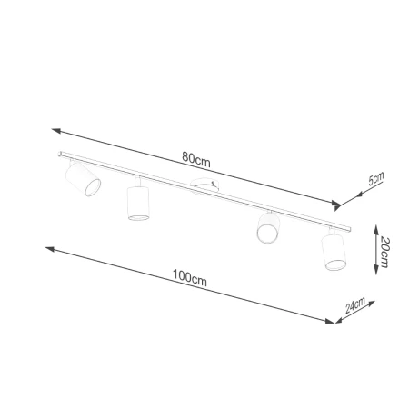 Plafon LEMMI 4L biały SL.1227 - Sollux