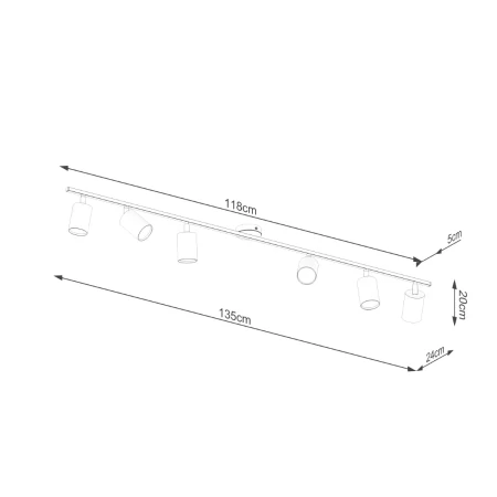 Plafon LEMMI 6L biały SL.1228 - Sollux