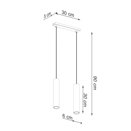 Lampa Wisząca LAGOS 2 złoty połysk SL.1241 - Sollux