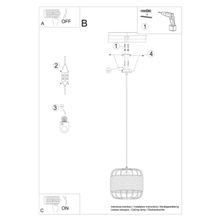 Lampa wisząca FOST SL.1252 - Sollux