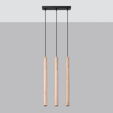 Lampa wisząca PASTELO 3L drewno SL.1267 - Sollux