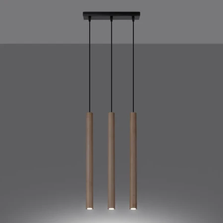 Lampa wisząca PASTELO 3L drewno SL.1267 - Sollux