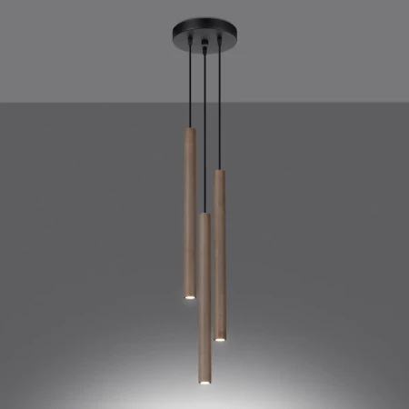 Lampa wisząca PASTELO 3P drewno SL.1268 - Sollux