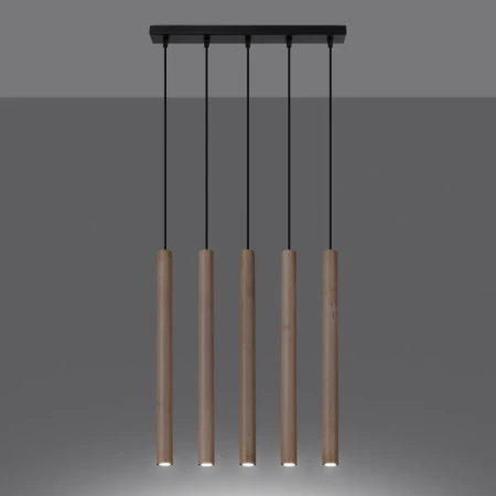 Lampa wisząca PASTELO 5L drewno SL.1269 - Sollux