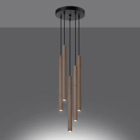 Lampa wisząca PASTELO 5P drewno SL.1270 - Sollux